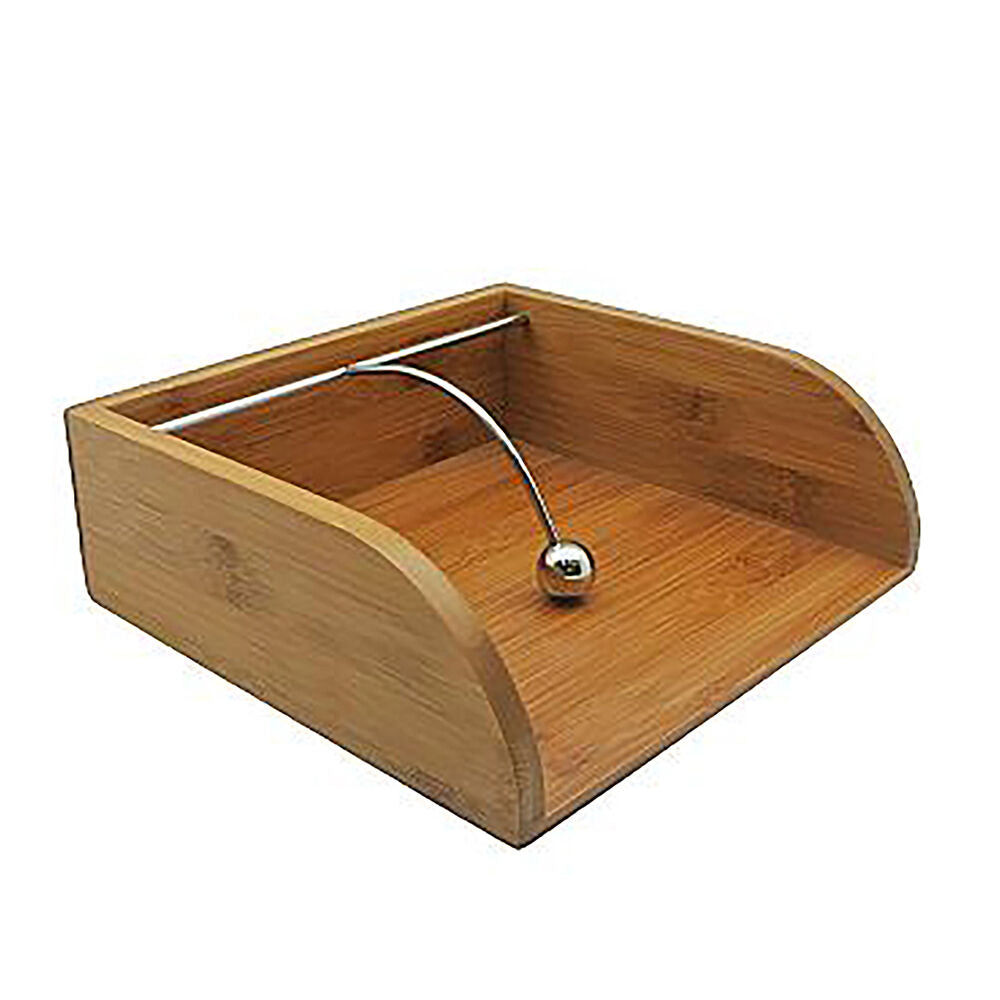 Essen Bamboo Napkin Holder 21x20x7 Stainless Steel Dispenser Tableware Beige