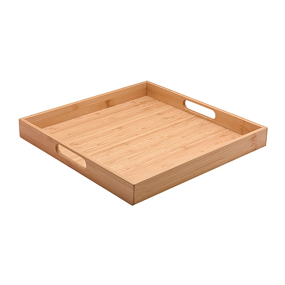 Essen Bamboo Square Tray 35x4cm Serving Natural Finish Serveware Beige (2 Pack) — image 2