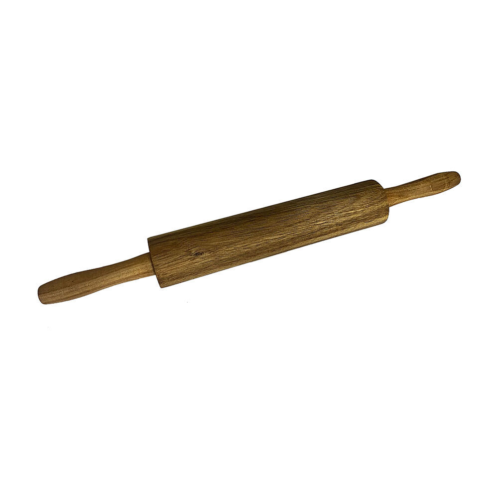NF Living Acacia Wood Rolling Pin 45cm Smooth Handling Kitchen Utensil Brown (2 Pack) — image 2