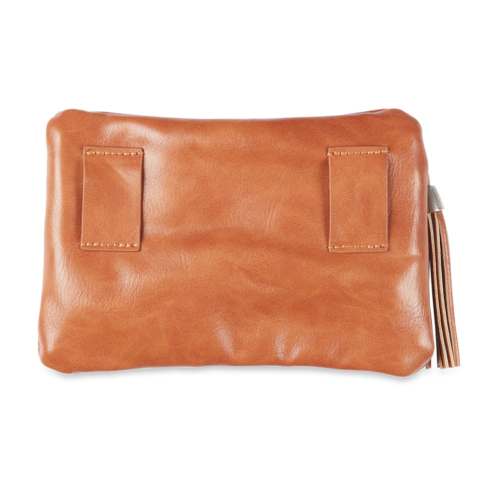 Jessica Simpson Size L/XL Women's Fashion Hip Handbag On Belt w/Tassel Tan — image 2