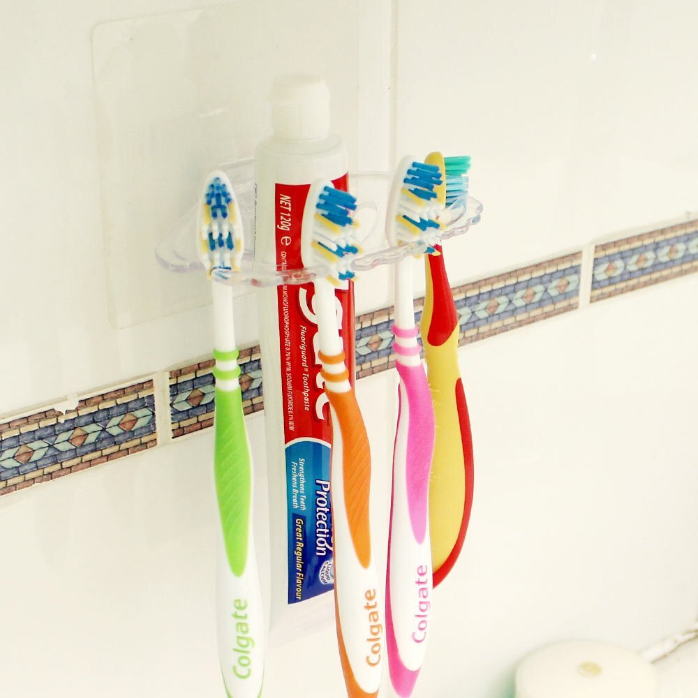 I-Hook Bathroom 10cm Suction Organiser Storage Soap/Toothbrush Holder Clear — image 4