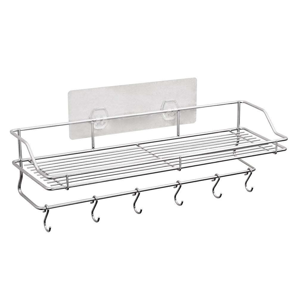 I-Hook 40.5cm Kitchen Shelf Stainless Steel Holder Organiser Wall Storage Silver — image 2