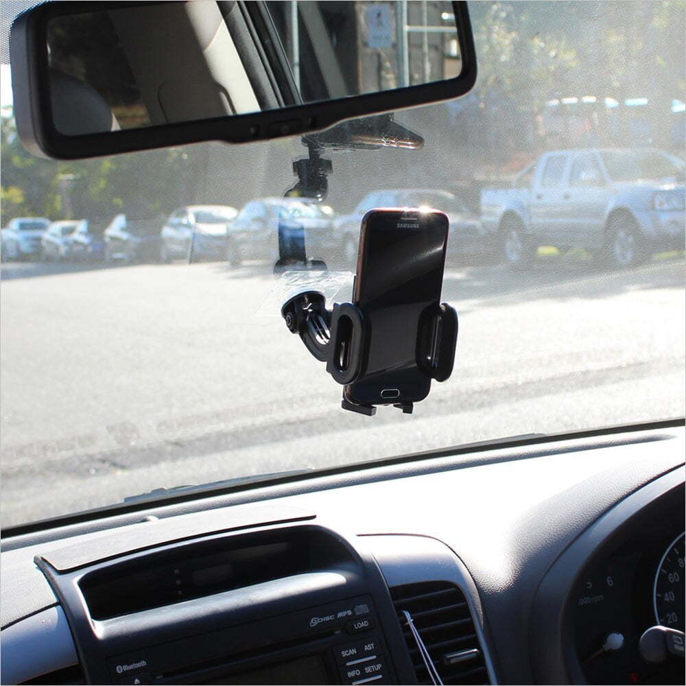 I-Hook Adjustable Universal Car Phone Suction Holder Storage Mount Stand Black — image 5