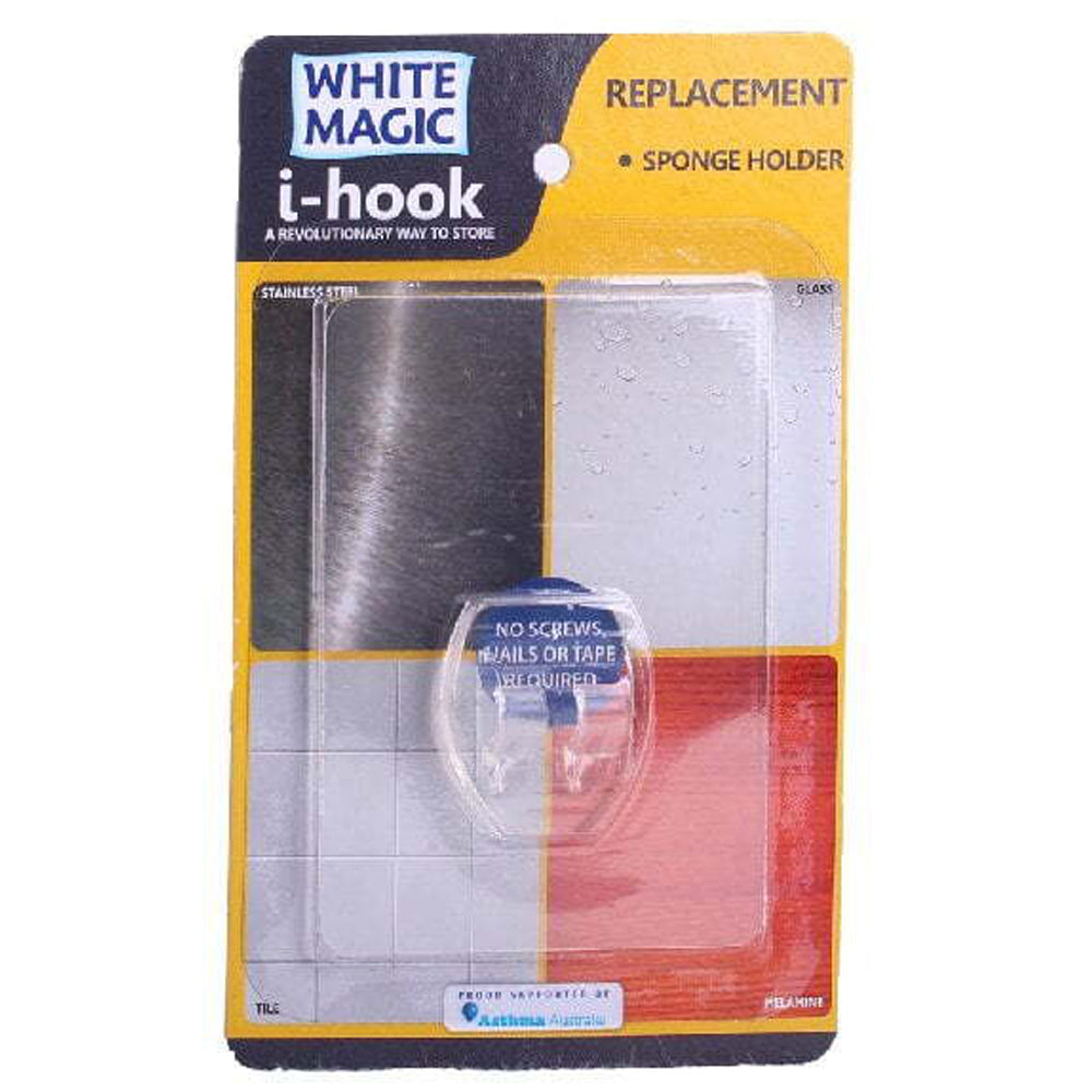 I-Hook Reusable R1 Replacement 8.8x6.2cm Wall Storage For Sponge Holder Clear