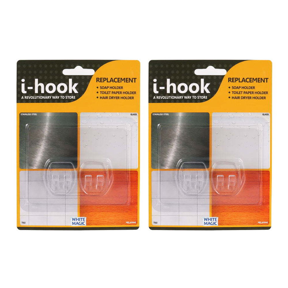 I-Hook R2 Replacement 10cm Wall Storage For Soap Holder - Clear (2 Pack)