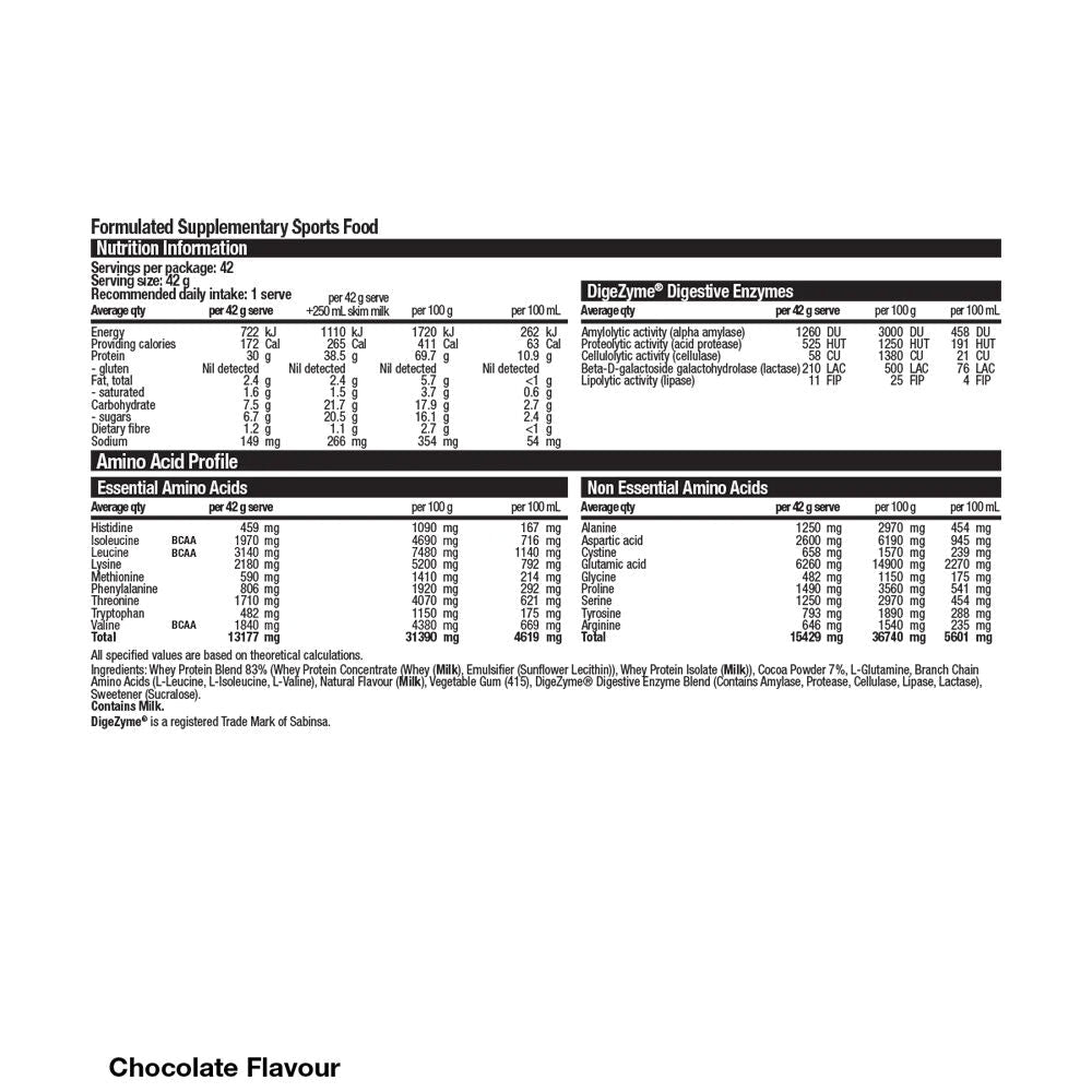 BSc 1.8kg Chocolate Whey Protein Powder Post Workout 42 Serves Gluten Free — image 2