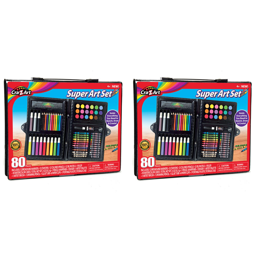 Cra-Z-Art 80pc Cra-Z-Art Super Art Material Stationery Colouring Crayons Kids 4y+ (2 Pack)