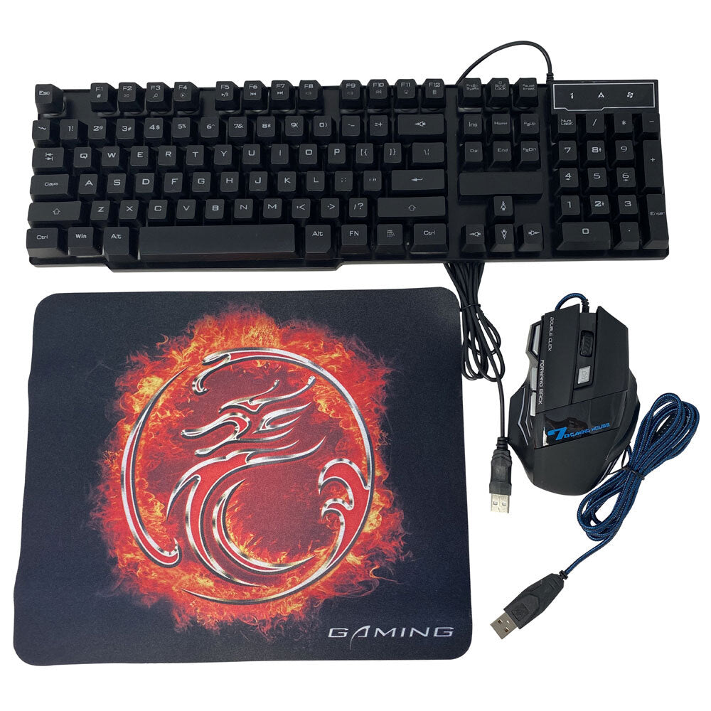 Unbranded USB Wired Gaming Mouse/Keyboard Combo For Windows/Mac/Computer LED Colour Light