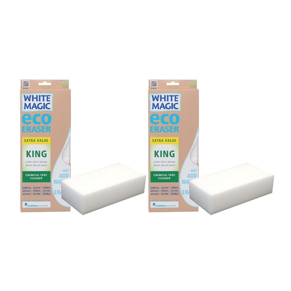 White Magic 28cm King Eraser Sponge Kitchen Cleaning Stain Remover Cleaner WH (2 Pack)