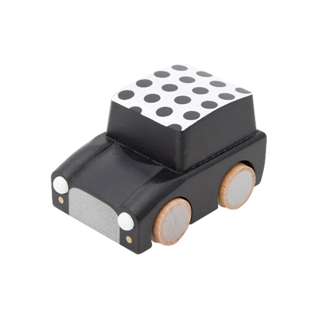 Kiko & GG Kuruma 9cm Wooden Car Vehicle Toy Pull Back Kids/Children Black Dot 3+