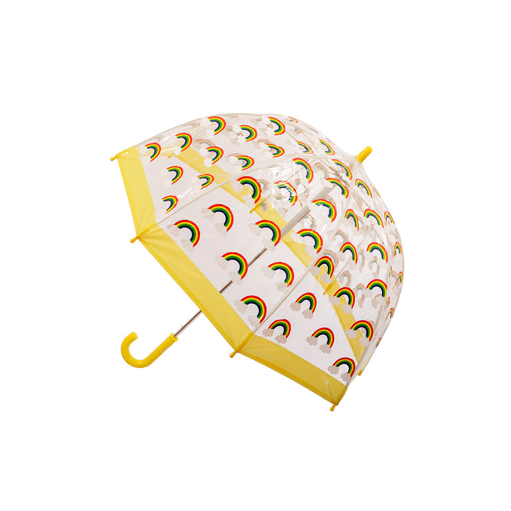 Clifton Kids 67cm Clear PVC Dome/Birdcage Umbrella/Shade Wind Resistant Rainbow