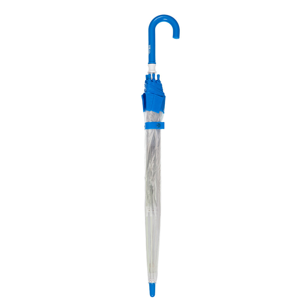 Clifton Kids 67cm Clear PVC Dome/Birdcage Umbrella Wind Resistant Blue Border — image 2