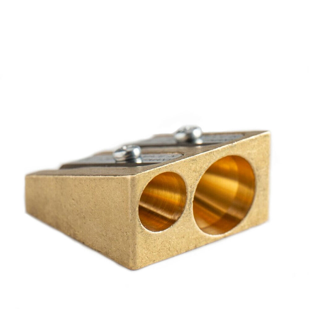 Kum Artists Ultra-Hard Double Hole Wedge Pencil Sharpener 8-11mm Brass (2 Pack) — image 2
