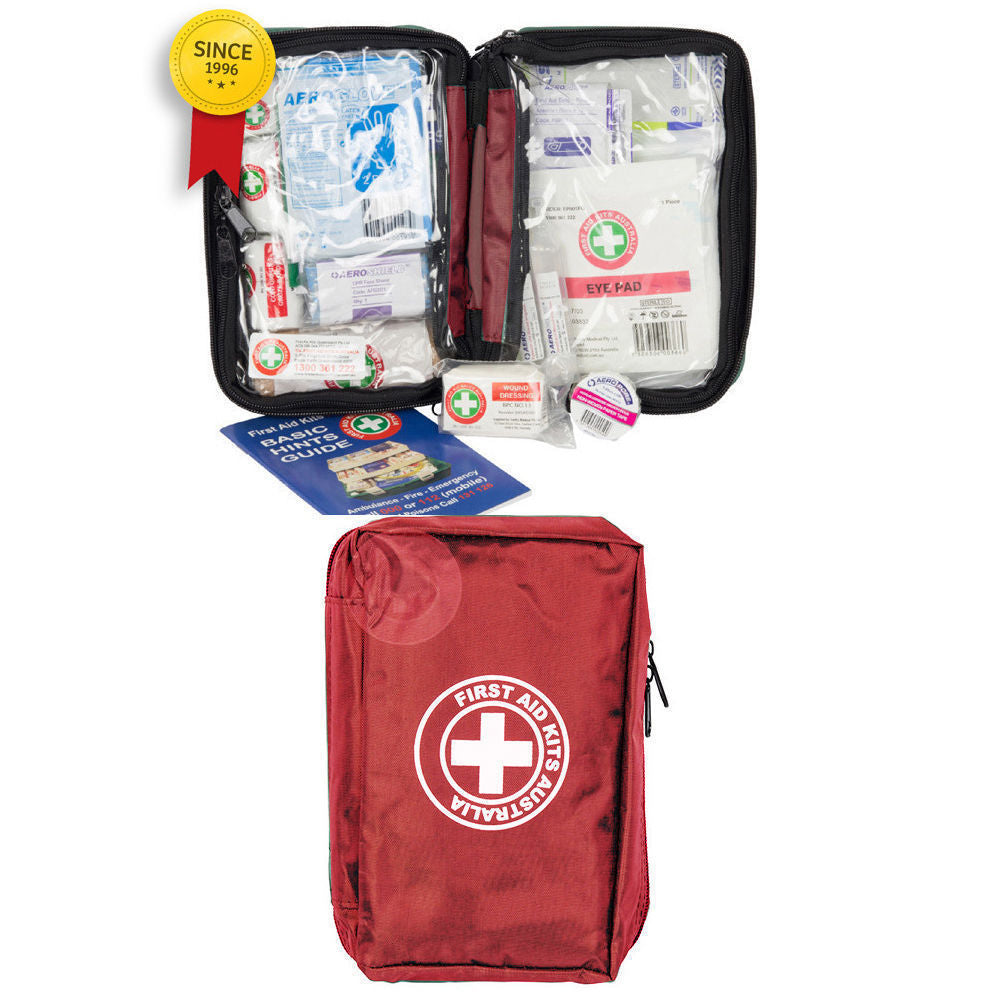 First Aid Kits Australia Emergency First Aid Kit Home/Travel/Travelling/Car Safety Medical Injury — Red