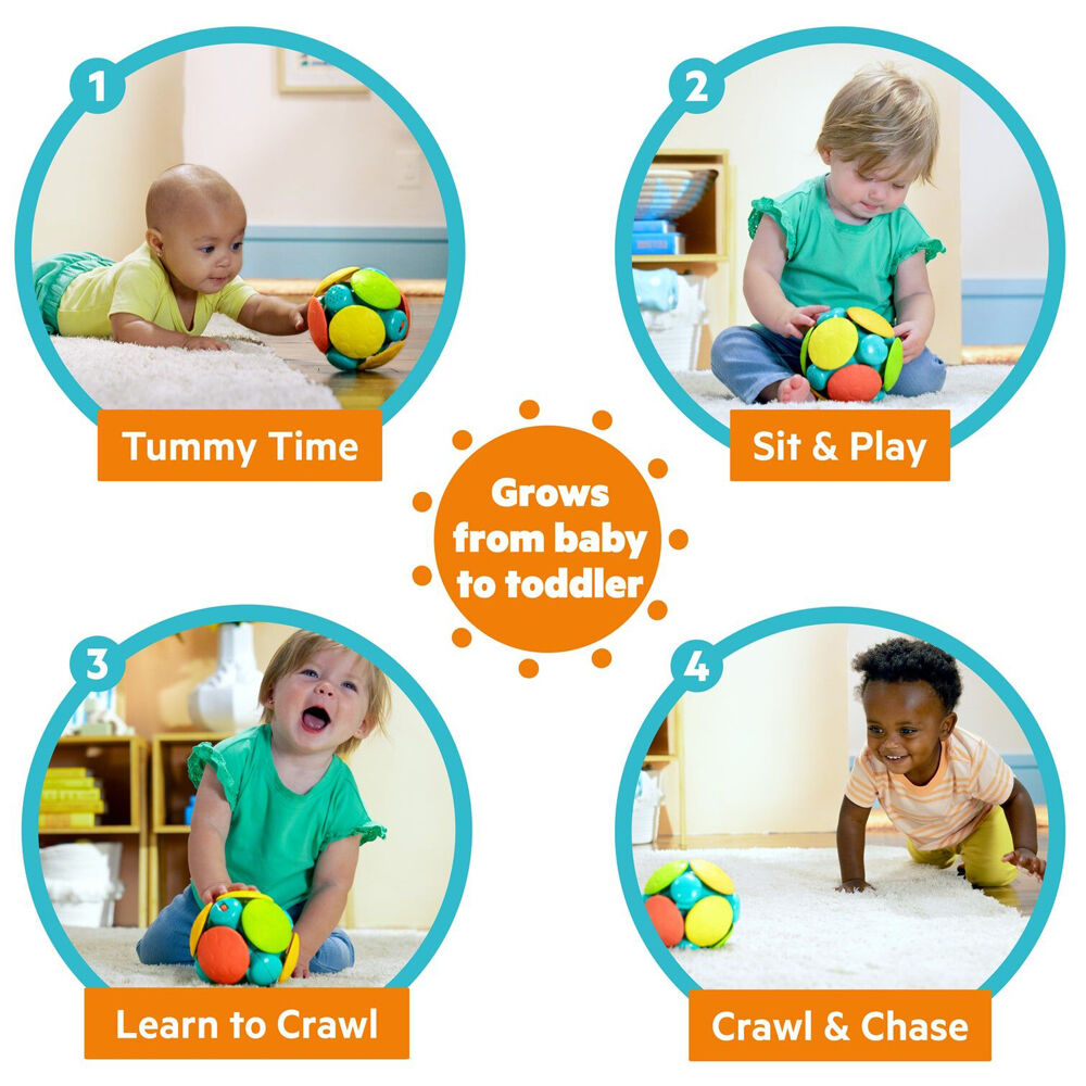 Bright Starts 3m+ Wobble Bobble Crawl & Chase Ball Baby Activity Toy w/Music — image 3