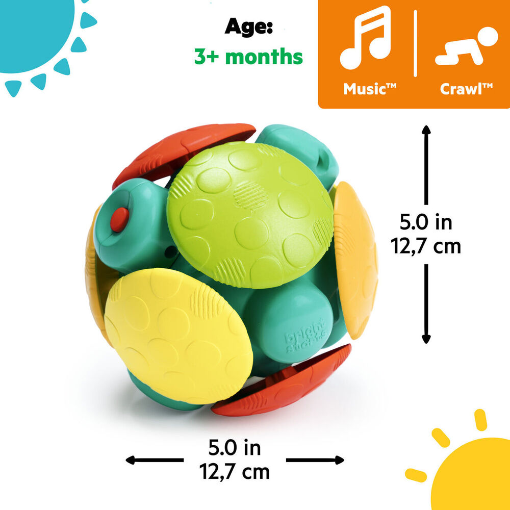 Bright Starts 3m+ Wobble Bobble Crawl & Chase Ball Baby Activity Toy w/Music — image 6