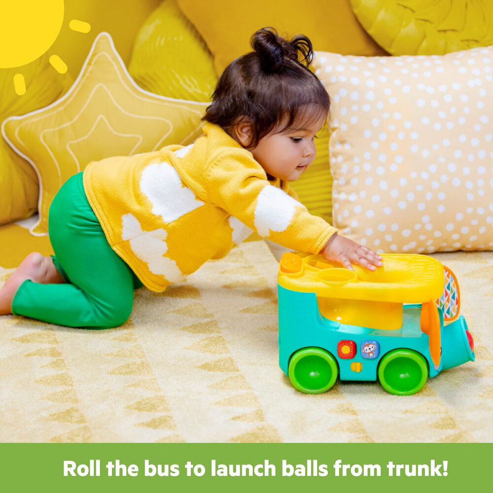 Bright Starts 6m+ Pop & Roll Safari Bus Ball Baby Play Toy w/Lights Sounds — image 4