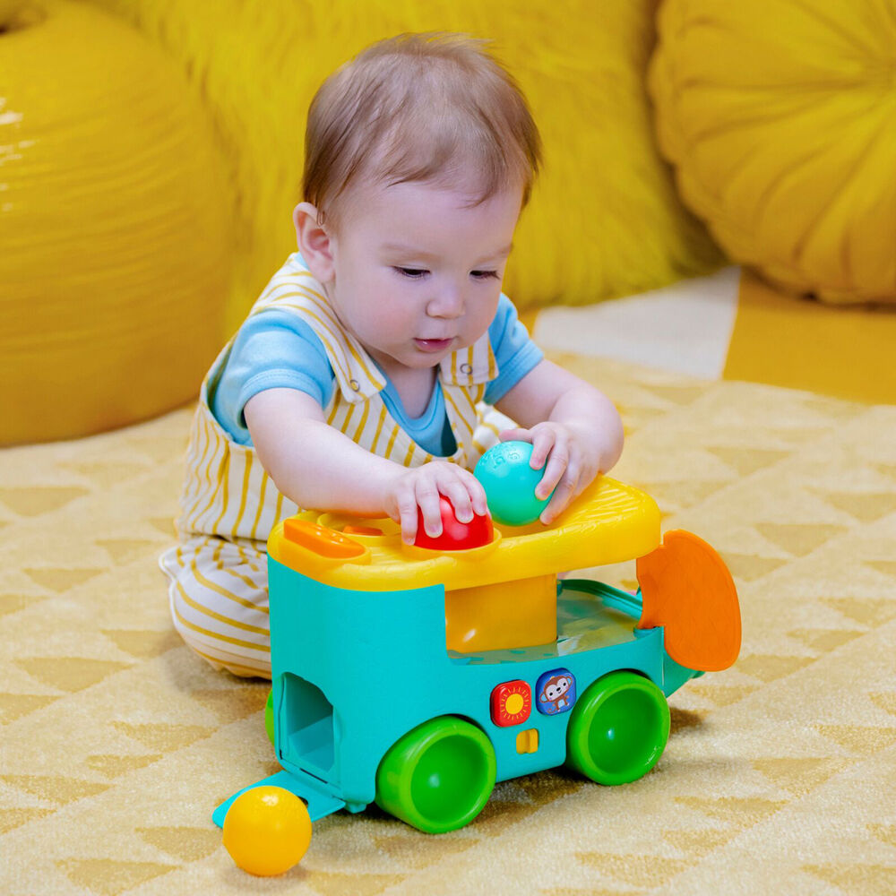 Bright Starts 6m+ Pop & Roll Safari Bus Ball Baby Play Toy w/Lights Sounds — image 8