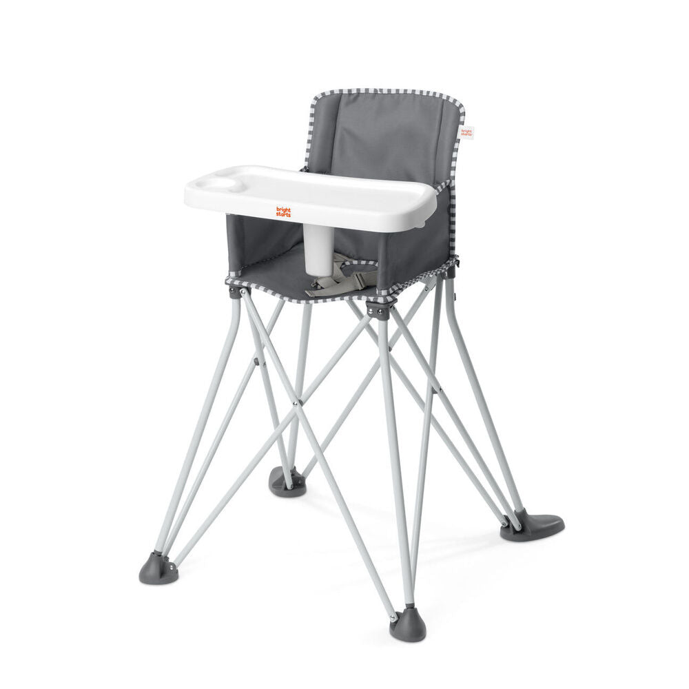 Bright Starts Grey 6m+ Pop 'N Dine Portable On-The-Go Toddler High Chair