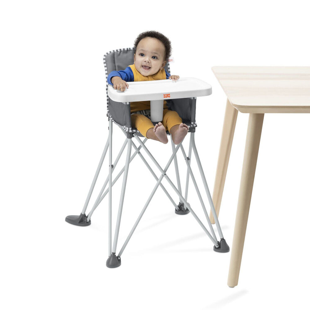 Bright Starts Grey 6m+ Pop 'N Dine Portable On-The-Go Toddler High Chair — image 5