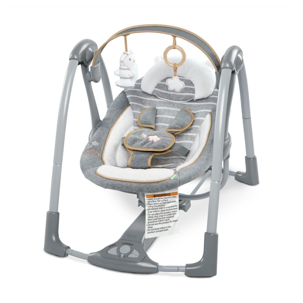 Ingenuity 0m+ Bella Teddy Boutique Collection Deluxe Swing 'n Go Portable Baby
