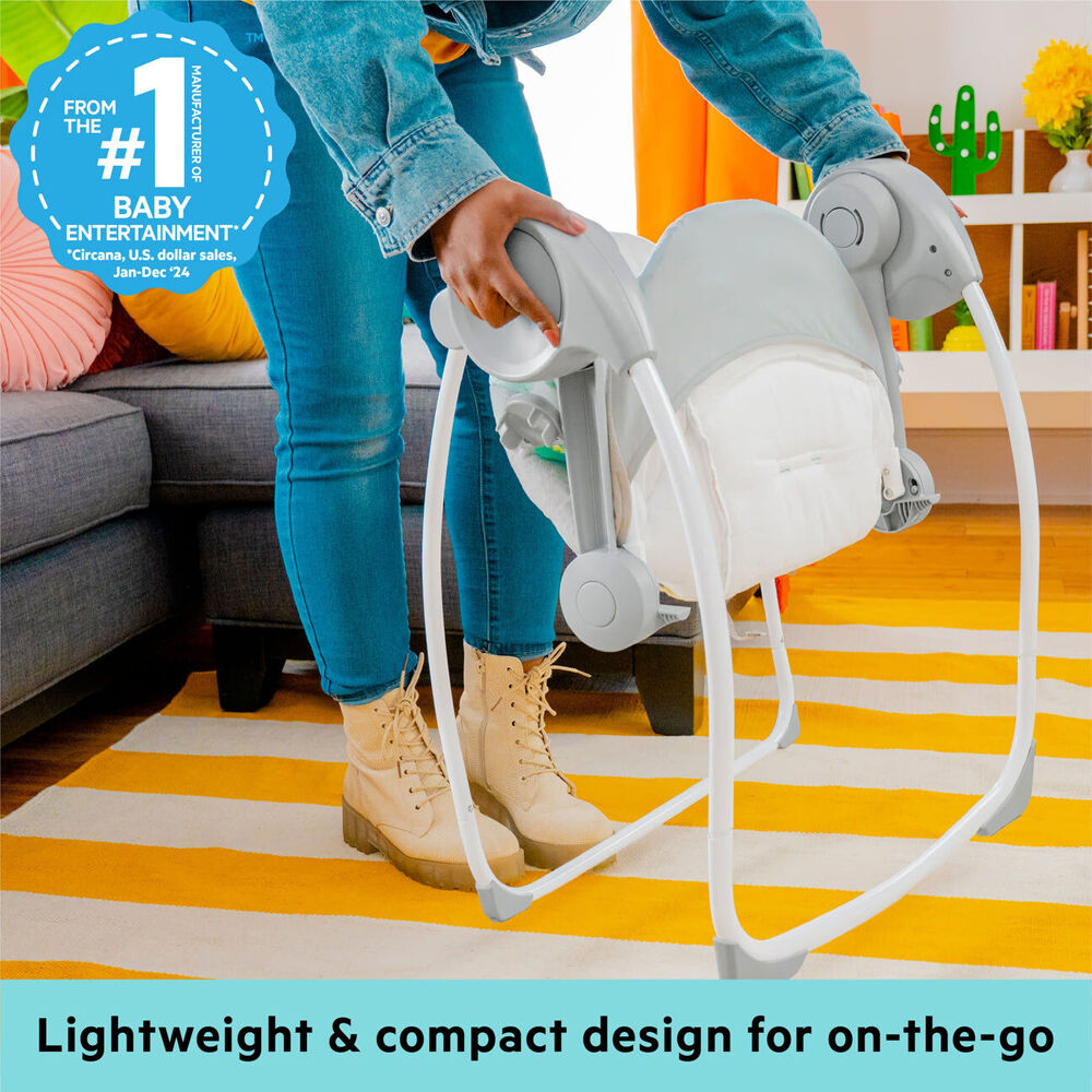 Bright Starts 0m+ Whimsical Wild Portable Baby Swing w/6 Speeds & 10 Sounds — image 2