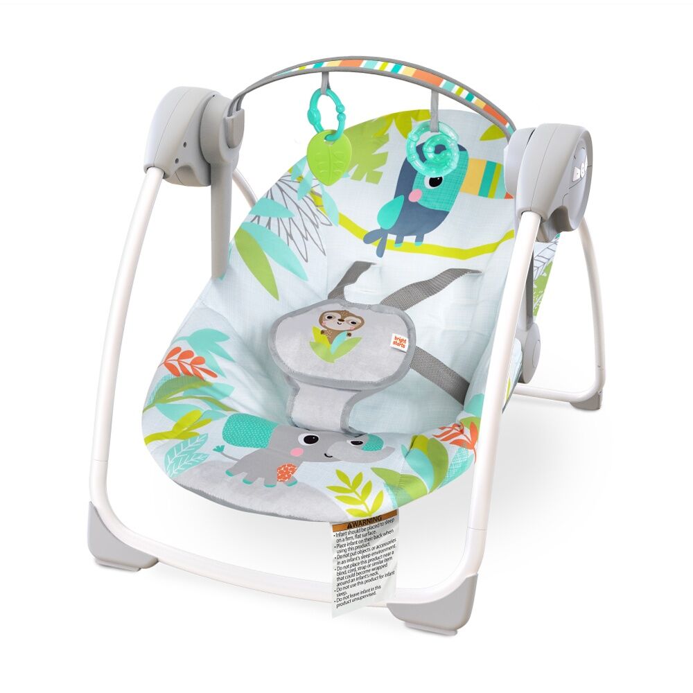 Bright Starts 0m+ Rainforest Vibes Portable Baby Swing w/6 Speeds & 10 Sounds