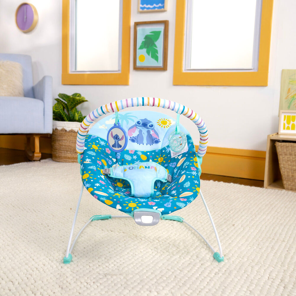 Bright Starts 0m+ Stitch Ohana Paradise Vibrating Newborn Baby Bouncer — image 2