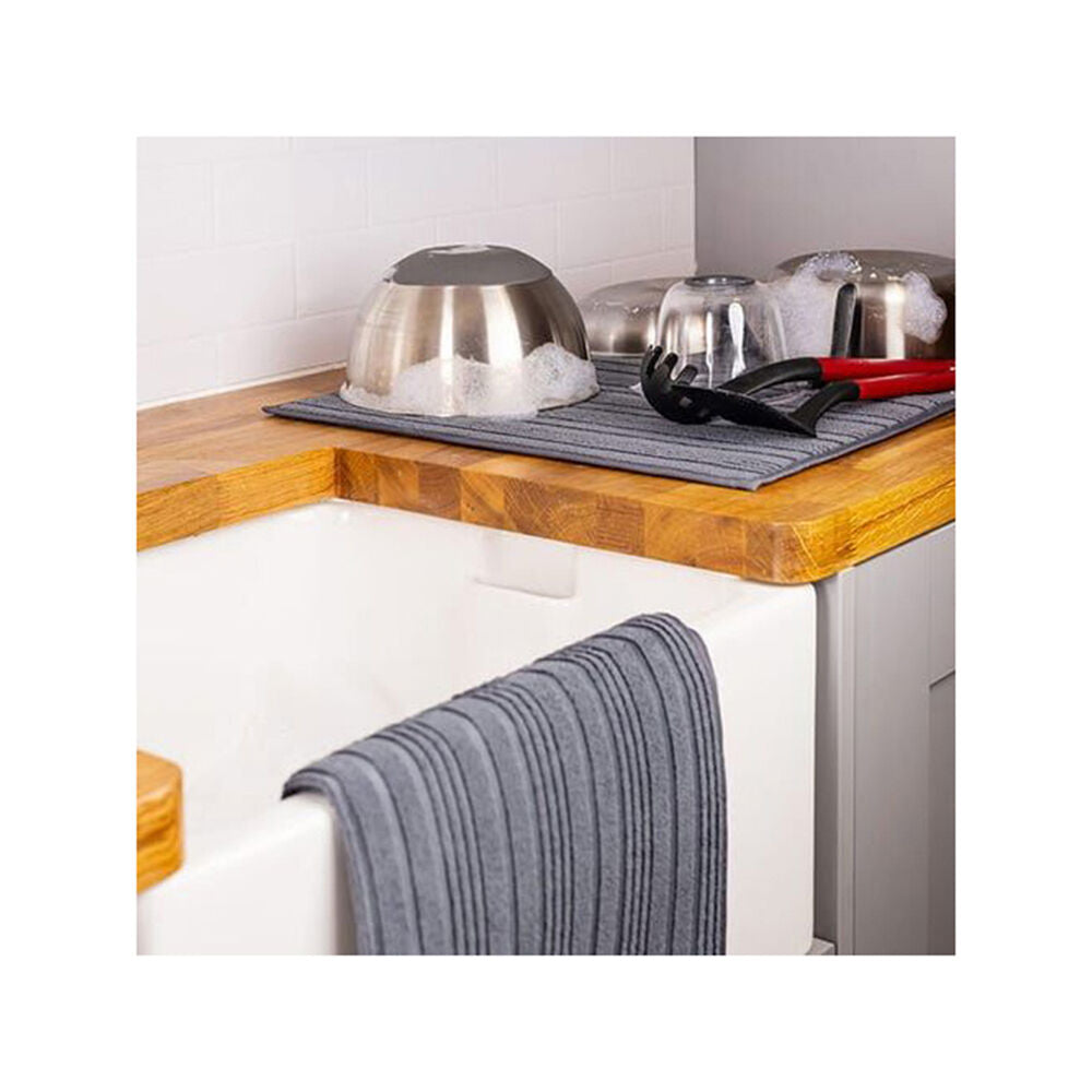Kitchenaid Cotton Dish/Sink Drying Mats Carded Charcoal Grey (2 Pieces)