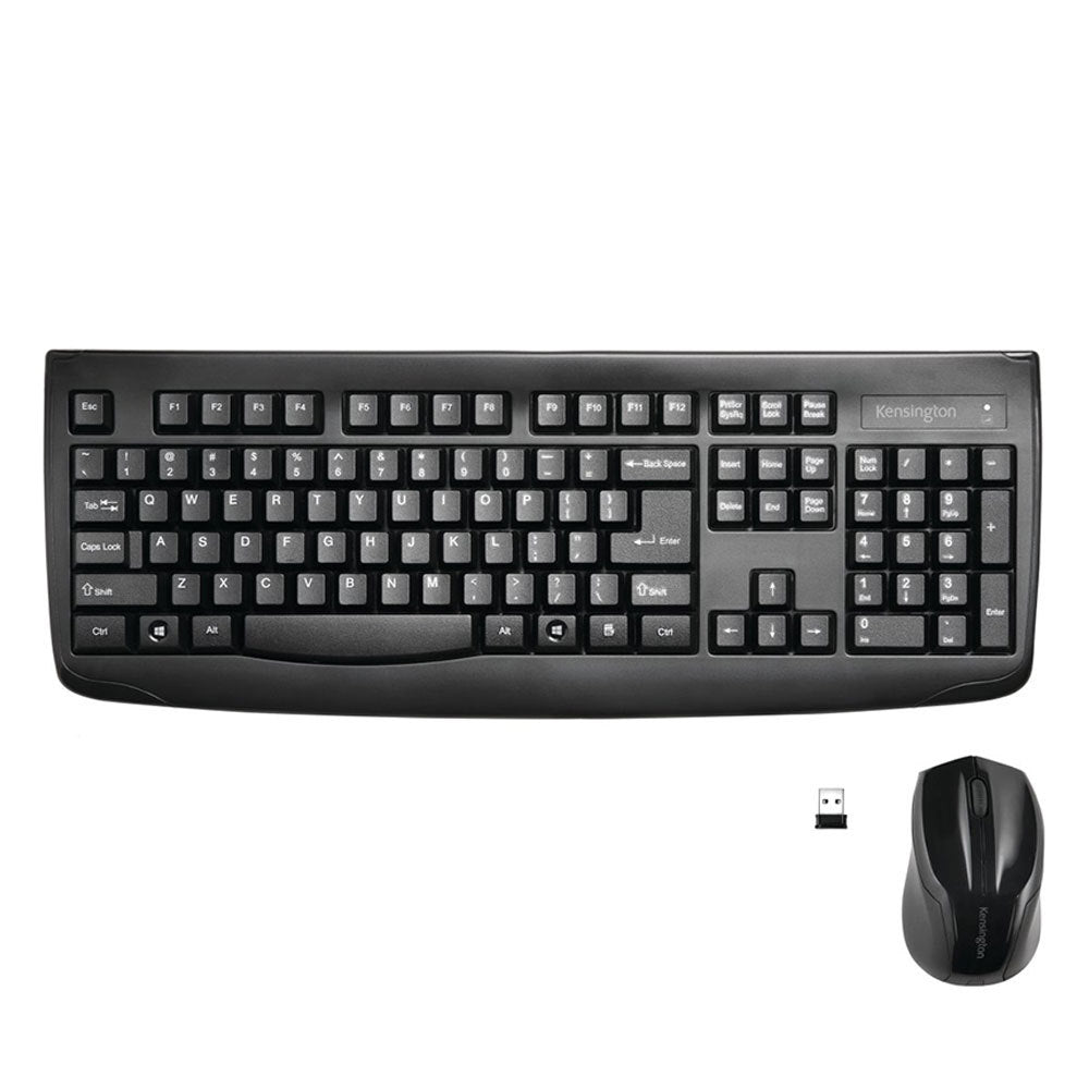 Kensington Pro Fit Wireless Mouse And Keyboard Set Spill Proof Black