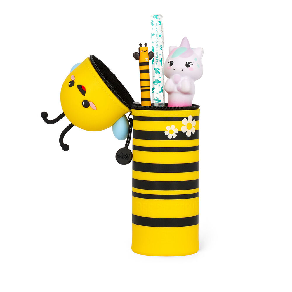 Legami Yellow Stationery 2-in-1 Silicone Pencil Case Organiser — image 2