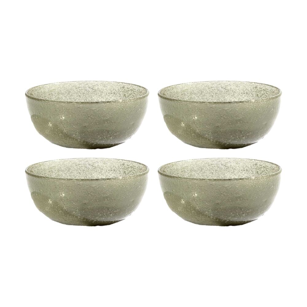 Kas Australia Mini Bubble Glass Bowl Textured Matte Glass One Size Sage (4 Pack)