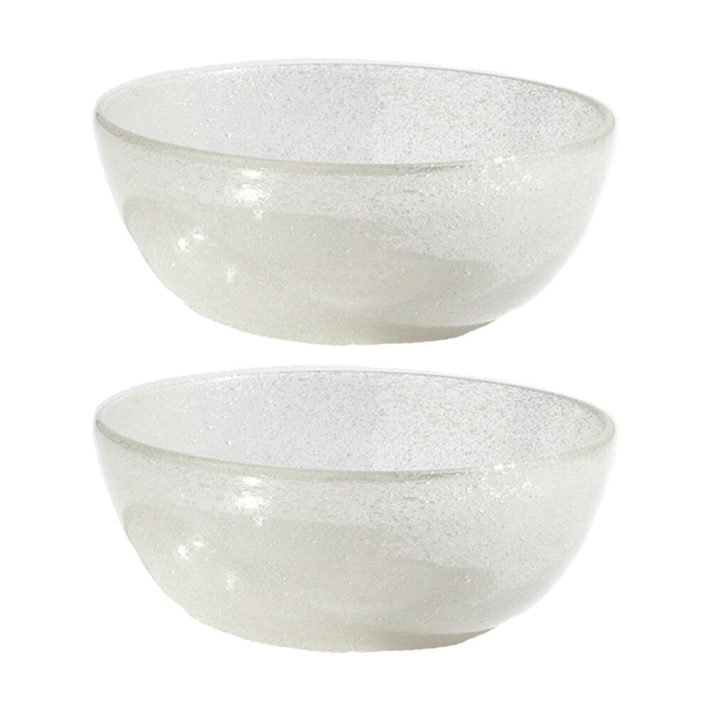 Kas Australia Mini Bubble Glass Bowl Textured Matte Glass One Size White (2 Pack)
