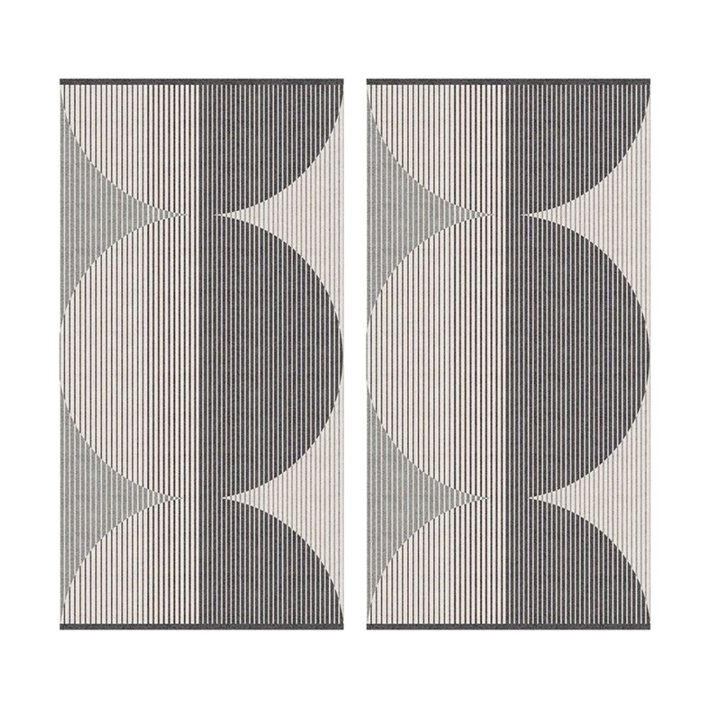 Kas Australia Harri Bath Towel Modern Yarn Dyed Jacquard 600GSM Charcoal (2 Pack)