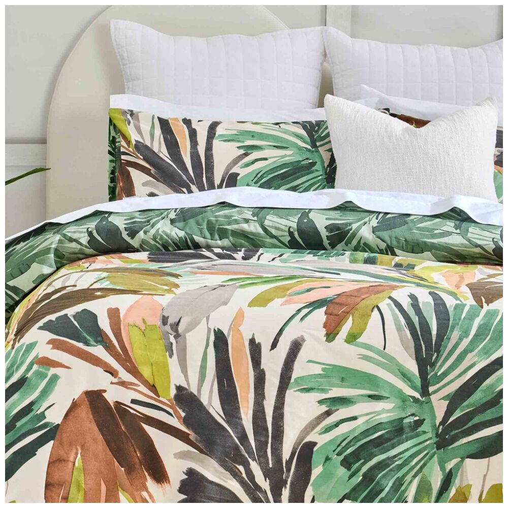 Kas Australia Levara Quilt Cover Soft Leaf Print Cotton Sateen — image 4
