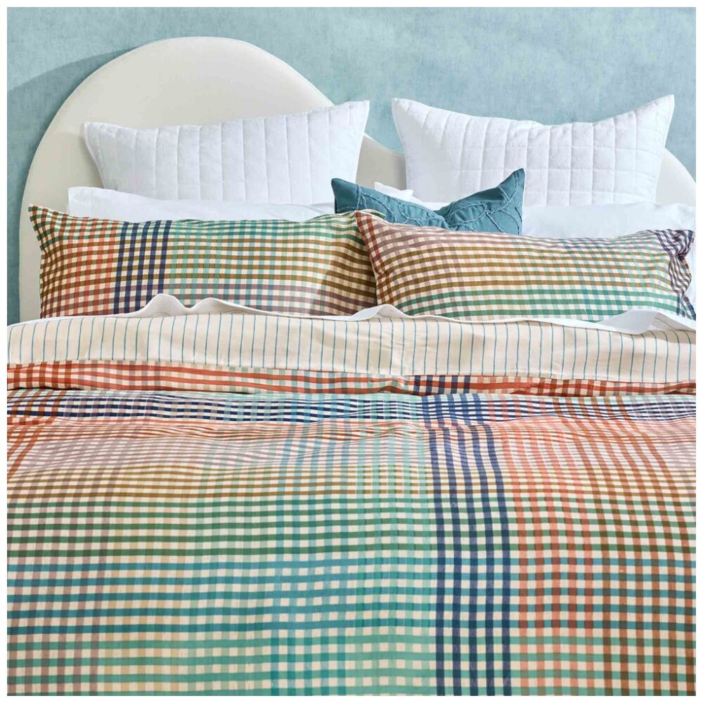 Kas Australia Ferdinand Quilt Cover Check Style Print 100% Cotton — image 3