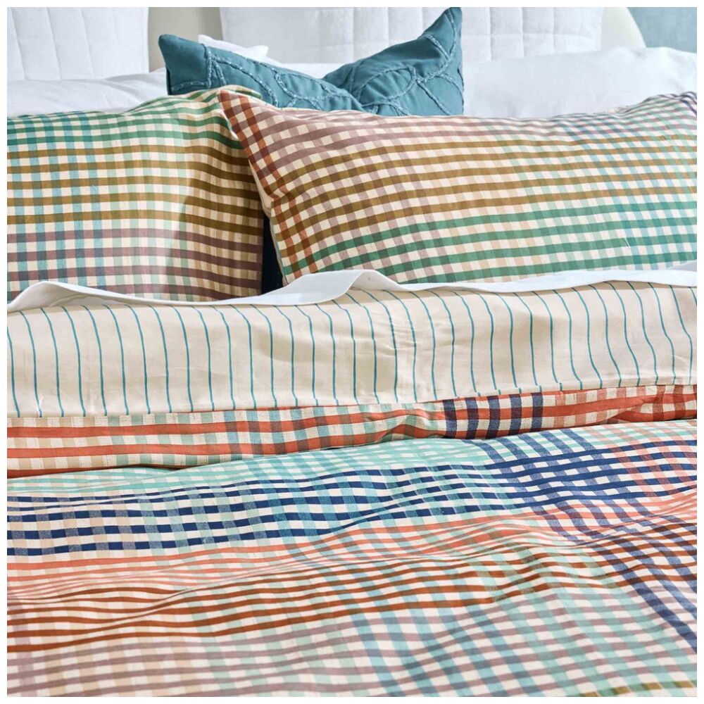 Kas Australia Ferdinand Quilt Cover Check Style Print 100% Cotton — image 4