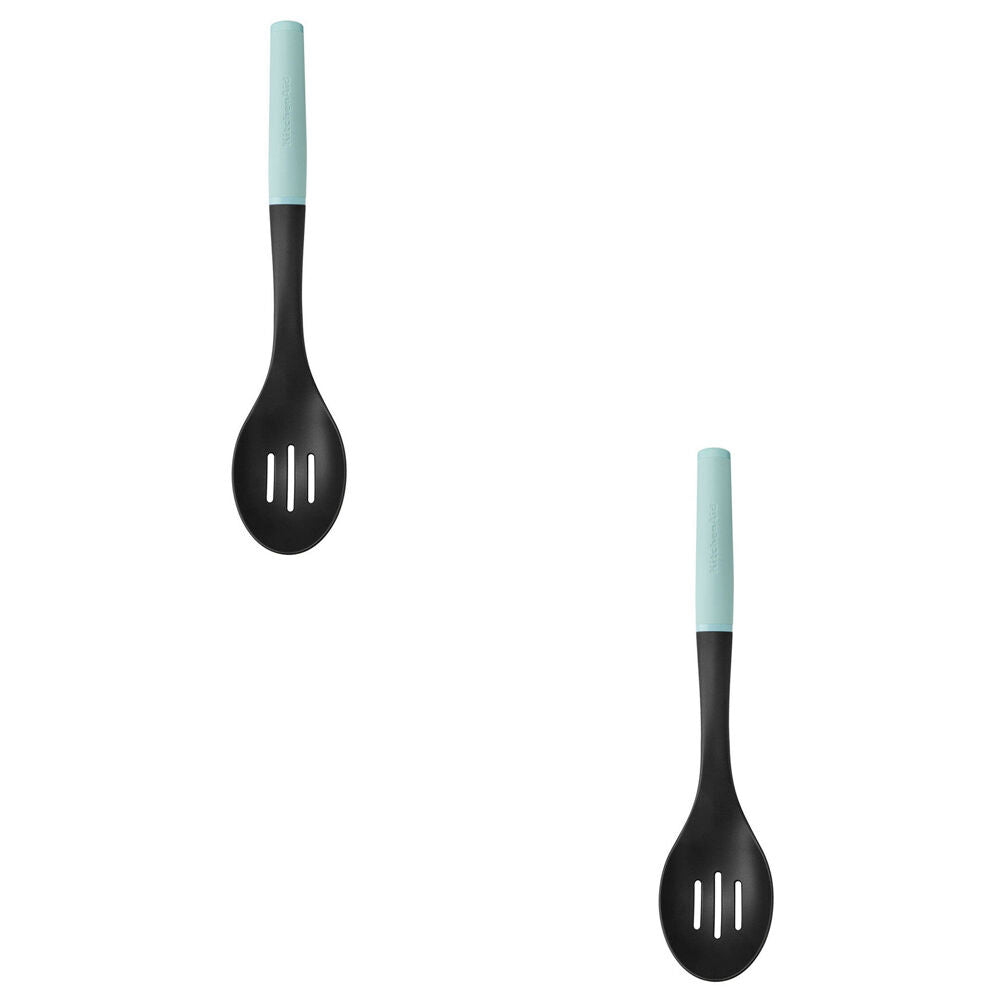 Kitchenaid Plastic Soft Grip Slotted Spoon Kitchen Utensils Mineral Water (2 Pack)