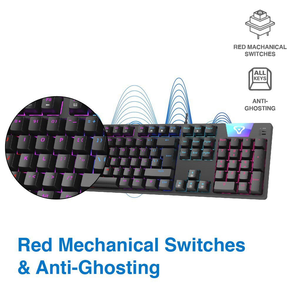 Laser Gaming LED Wired Mechanical Keyboard For PC/Computer RGB Backlit Black — image 2