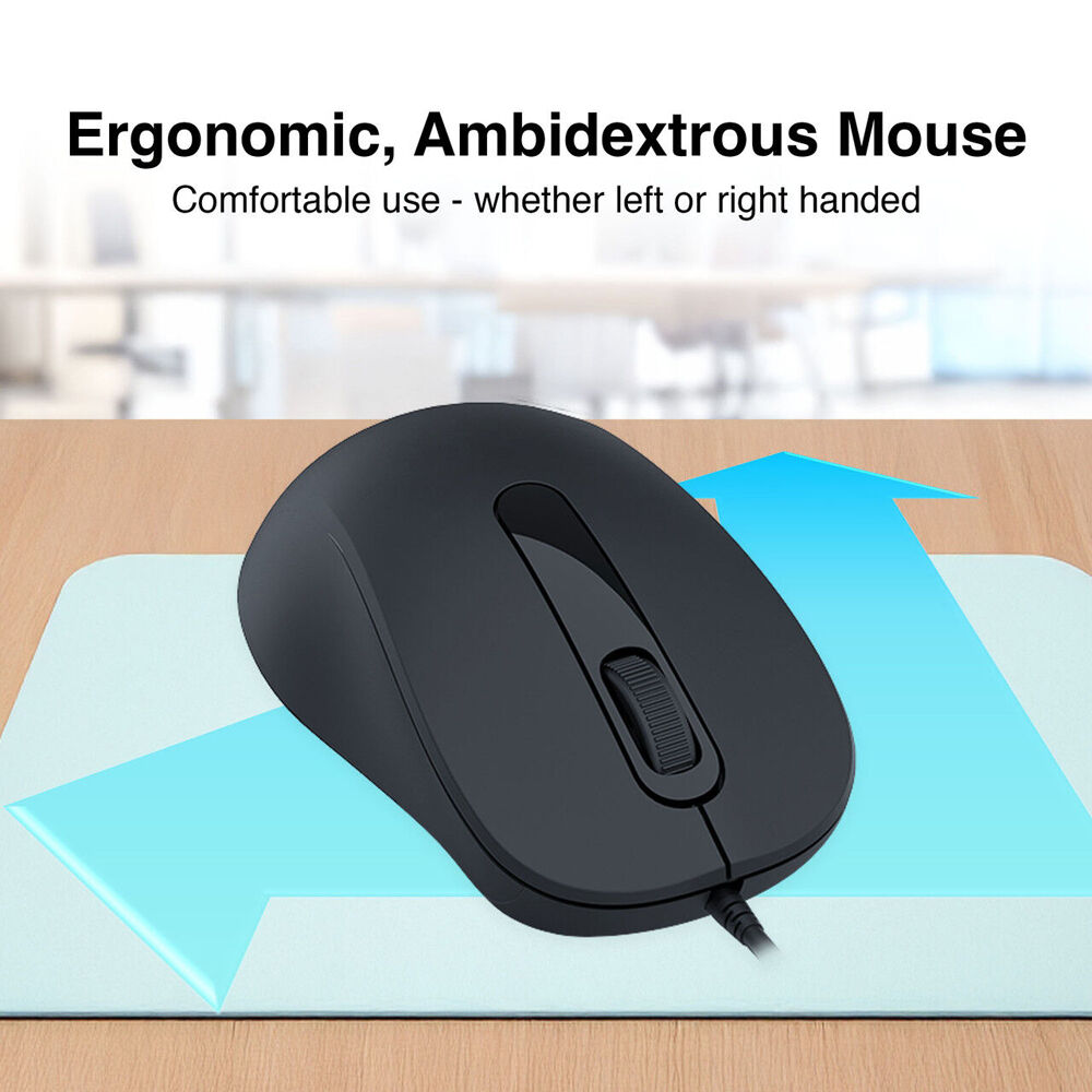 Laser Wired Office Keybord and Mouse Combo Set Ergonomic Portable Black — image 3