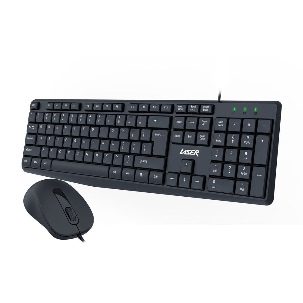 Laser Wired Office Keybord and Mouse Combo Set Ergonomic Portable Black — image 8