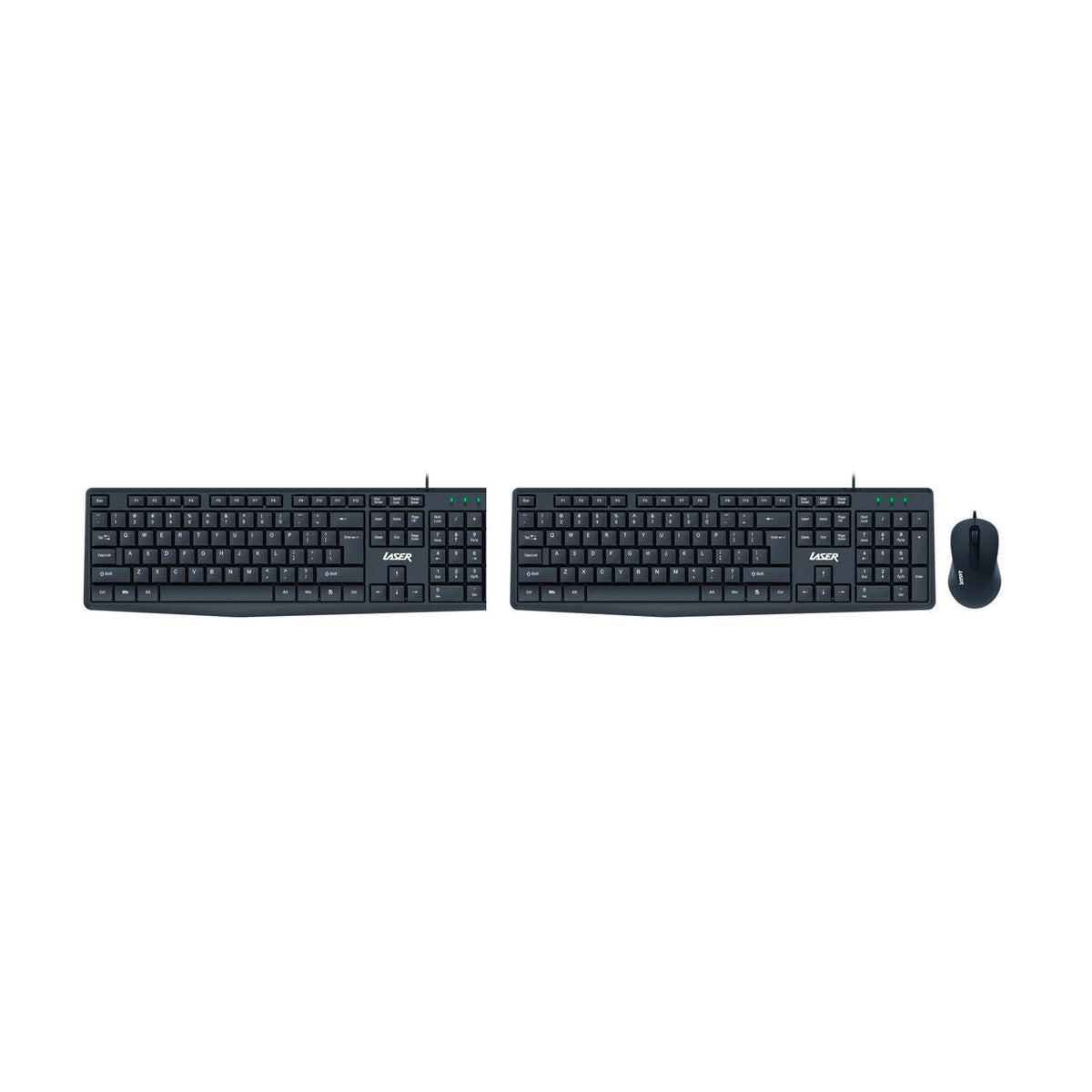 Laser Wired Office Keybord and Mouse Ergonomic Portable Combo Set Black (2 Pack)