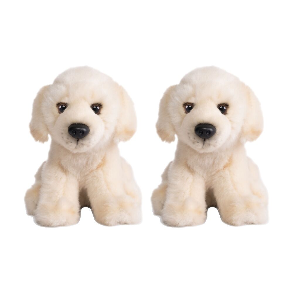 Living Nature Golden Labrador Puppy 15cm Animal Plush Fun Toy (2 Pack)