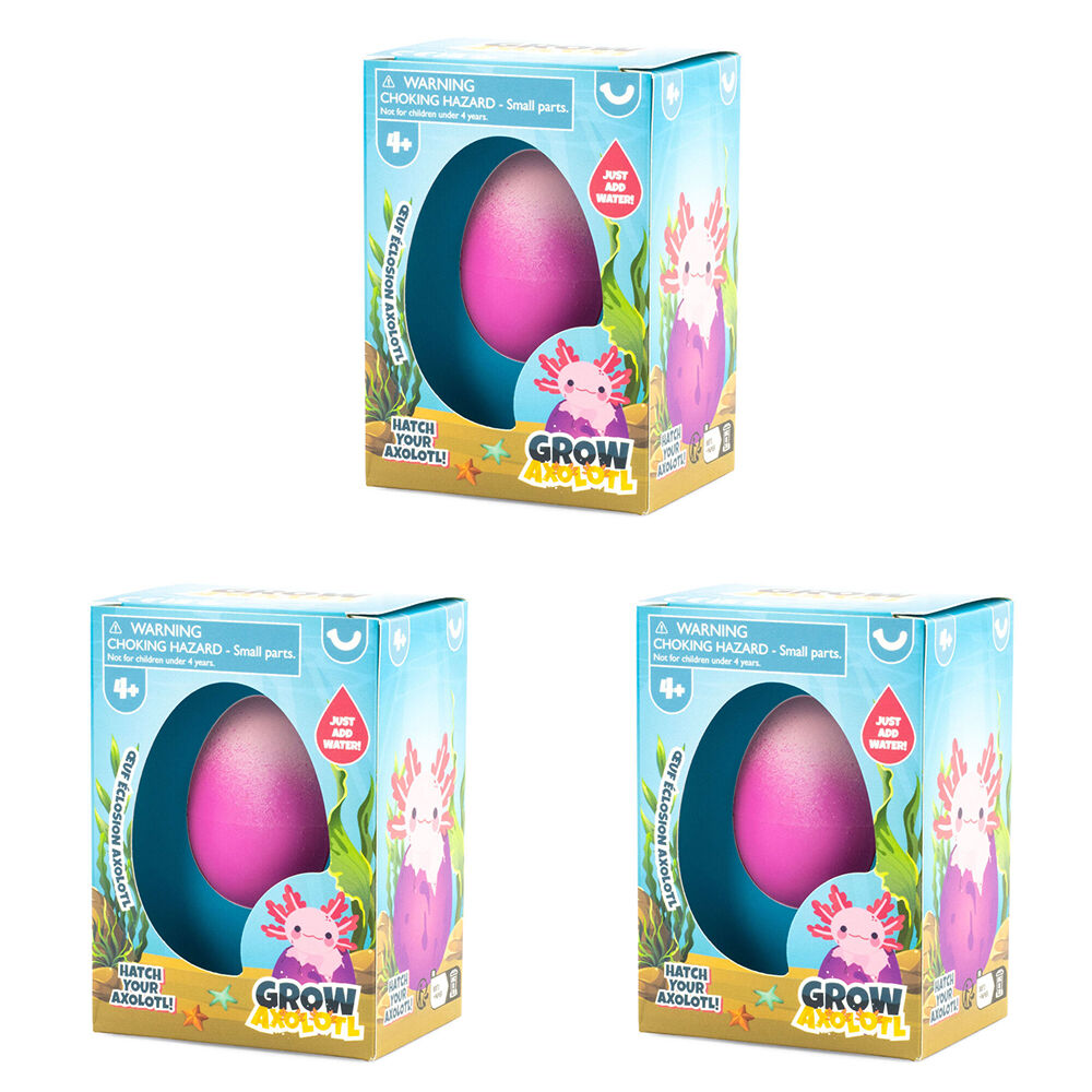 Keycraft Grow Axolotl Kids Educational Egg Hatching Water Toy Assorted 4y+ (3 Pack)