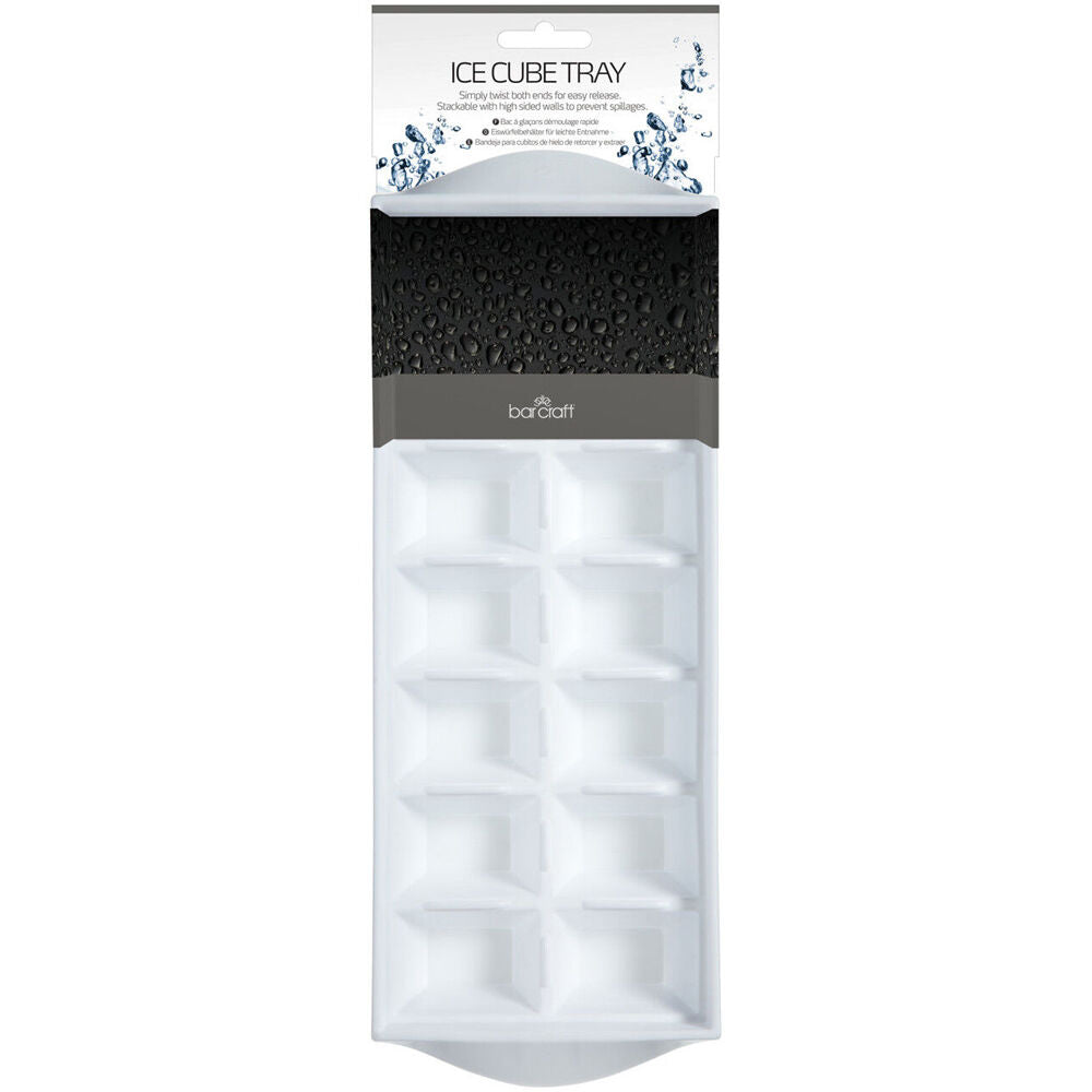 Barcraft Plastic Flexible 14-Ice Cube Tray Large Square Mould/Mold White — image 2