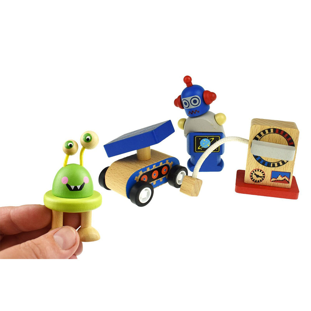 Koala Dream 29cm Wooden Ufo Spaceship Flying Saucer Playset Toy Toddler 3y+ — image 3
