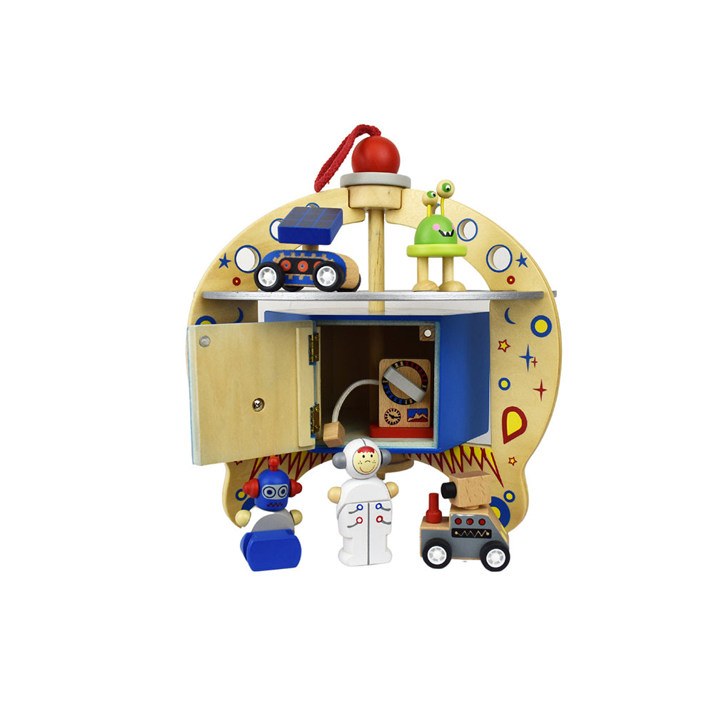 Koala Dream 29cm Wooden Ufo Spaceship Flying Saucer Playset Toy Toddler 3y+ — image 6