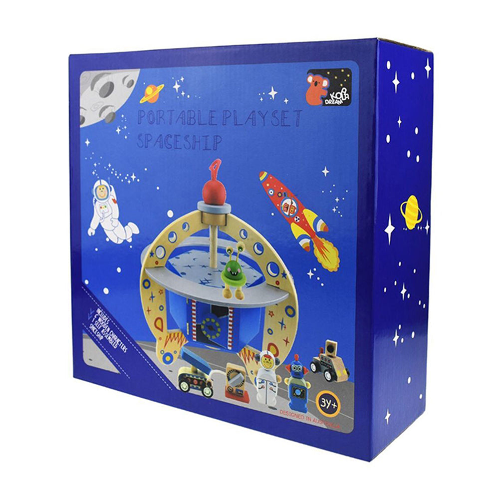 Koala Dream 29cm Wooden Ufo Spaceship Flying Saucer Playset Toy Toddler 3y+ — image 8