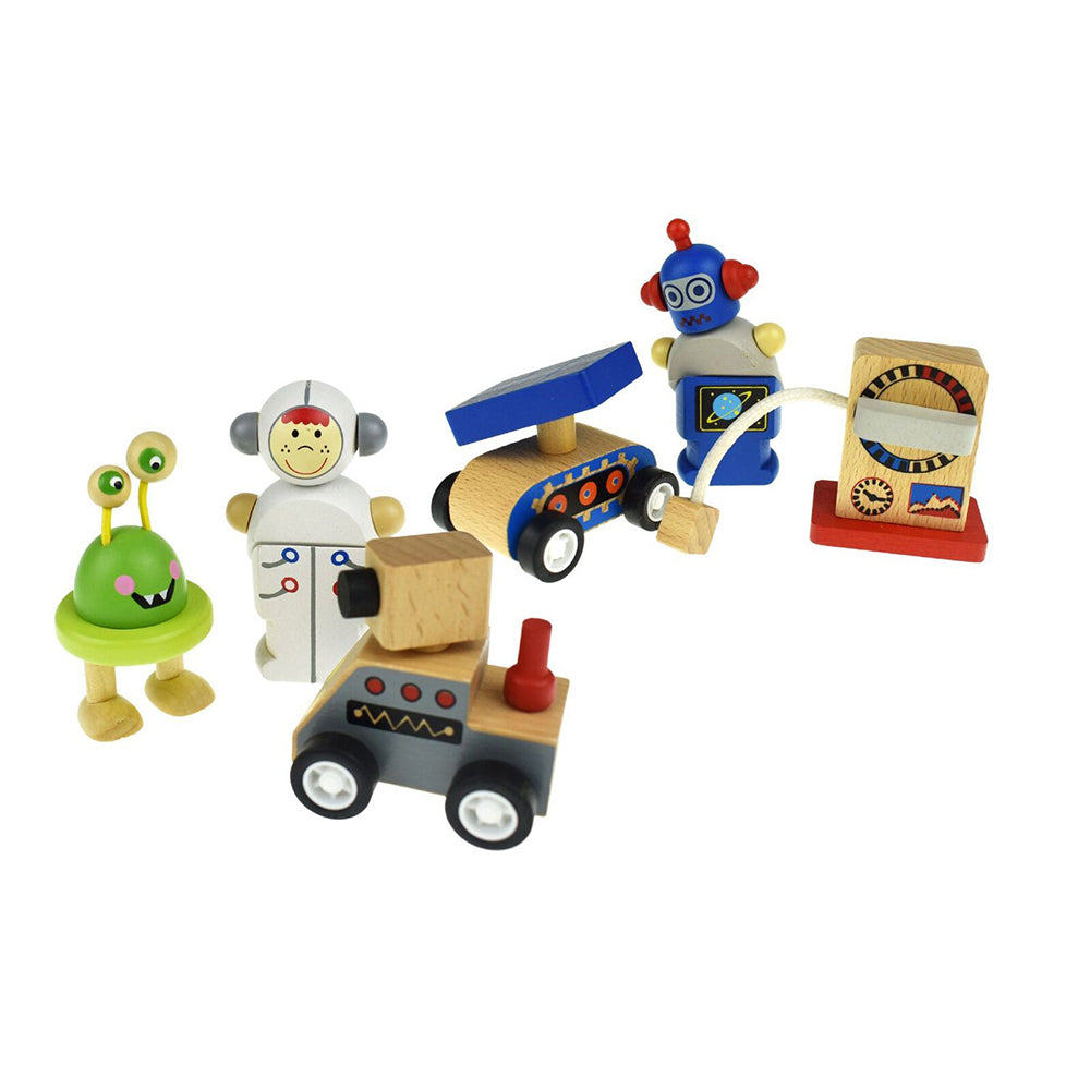 Koala Dream 29cm Wooden Ufo Spaceship Flying Saucer Playset Toy Toddler 3y+ — image 2