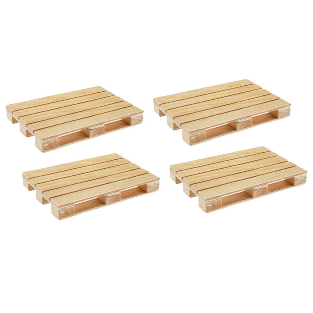 Kge Mini Wooden Pallet Glass Coasters/Mats For Beverages Drinks Beers Home/Bar (4 Pack)